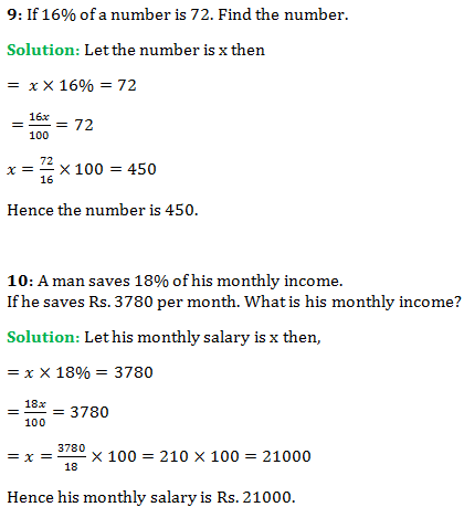 RS Aggarwal Class 8 Chapter 9 Exercise 9A Solution (Percentage)
