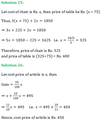 RS Aggarwal Class 7 Chapter 7 Exercise 7B Solution