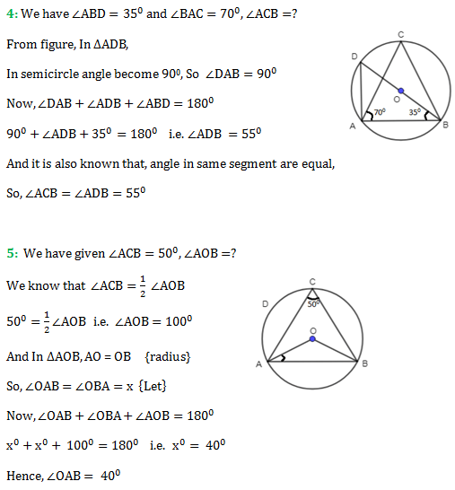 RS Aggarwal Class 9 Chapter 12 Circles Exercise 12B Solution