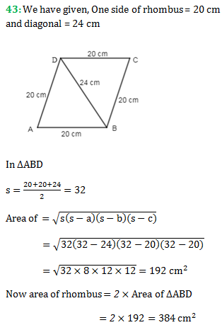 RS Aggarwal Class 9 Chapter 14 Areas of Triangles and Quadrilaterals Solution